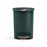 Simplehuman semi round green pedal bin 50 litre - British product