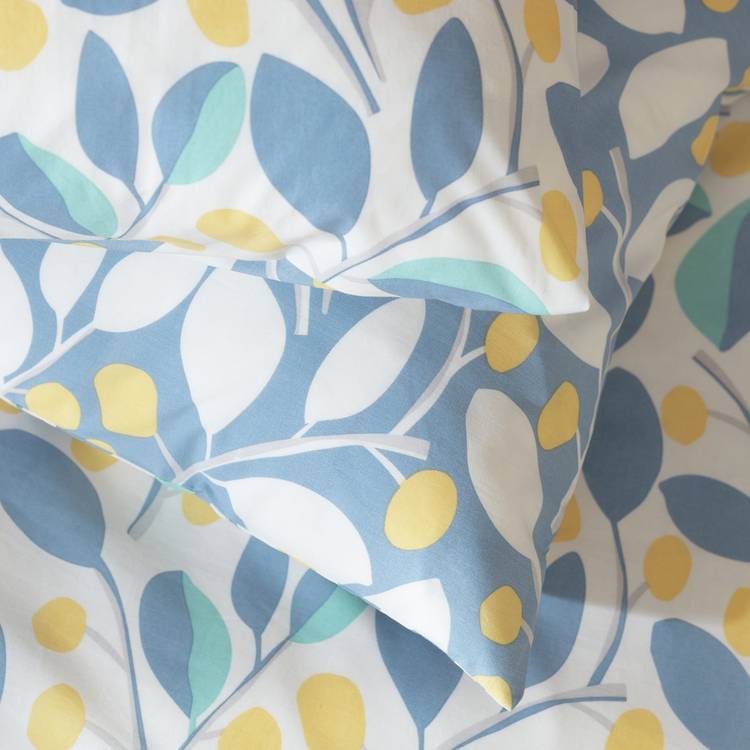 Argos Home Scandi Floral sky blue yellow bedding set single (British brand)