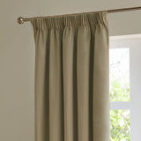 Furn Ultimate Velvet Blackout Pencil Pleat Curtains - Mocha - 117x183cm