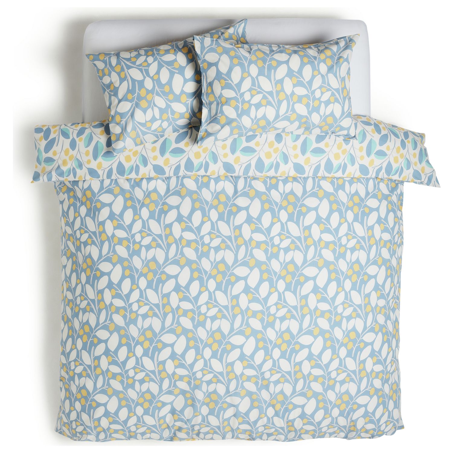 Argos Home Scandi Floral Sky Blue &Yellow Bedding Set-Double