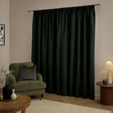 Furn Ultimate Velvet Blackout Pencil Pleat Curtains - Black - 168x183cm