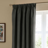 Furn Ultimate Velvet Blackout Pencil Pleat Curtains - Charcoal - 168x183cm