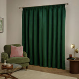 Furn Ultimate Velvet Blackout Pencil Pleat Curtains - Emerald Green - 168x183cm