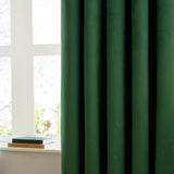 Furn Ultimate Velvet Blackout Pencil Pleat Curtains - Emerald Green - 168x183cm