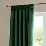 Furn Ultimate Velvet Blackout Pencil Pleat Curtains - Emerald Green - 168x183cm