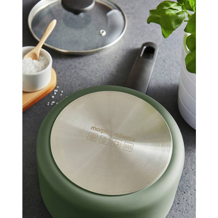 Morphy Richards 5 piece saucepan set green - British product
