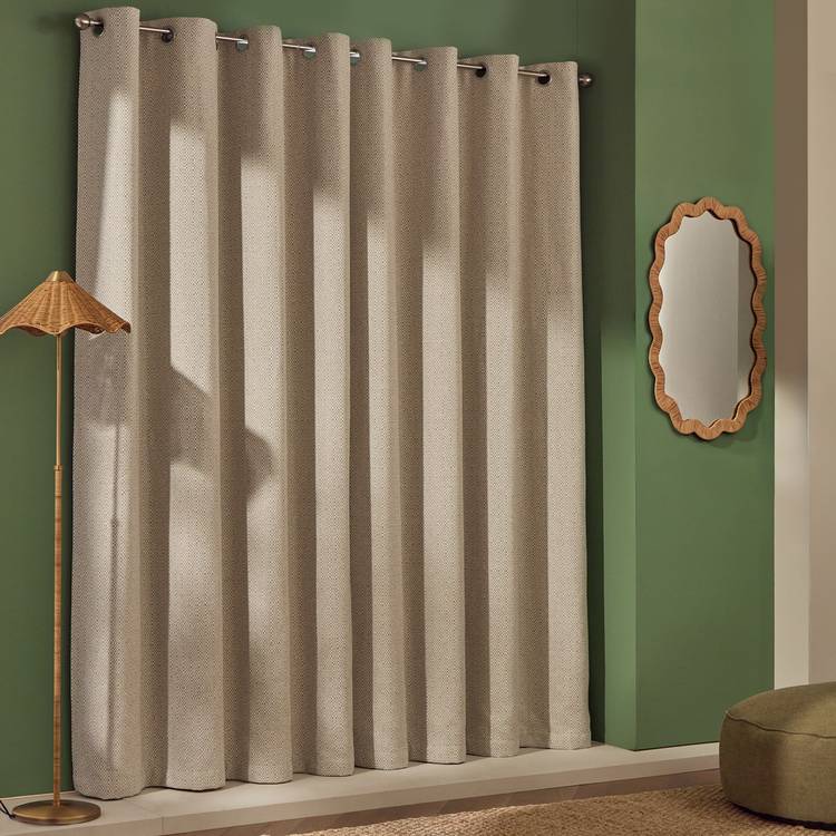 Habitat blackout jacquard eyelet curtains grey 117x137cm, UK version