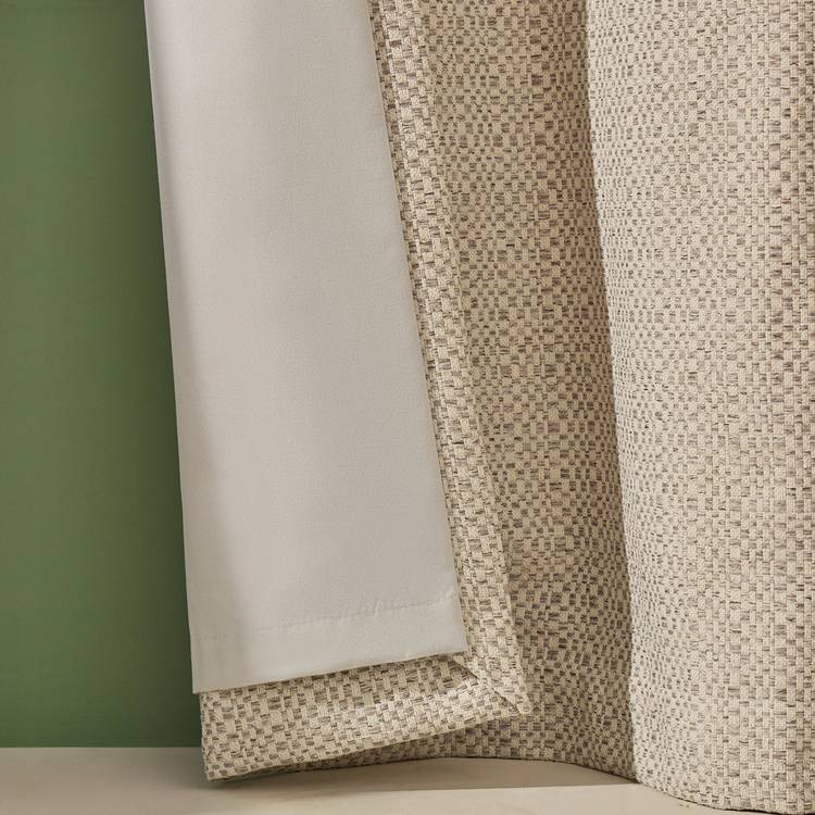 Habitat blackout jacquard eyelet curtains grey 117x137cm, UK version
