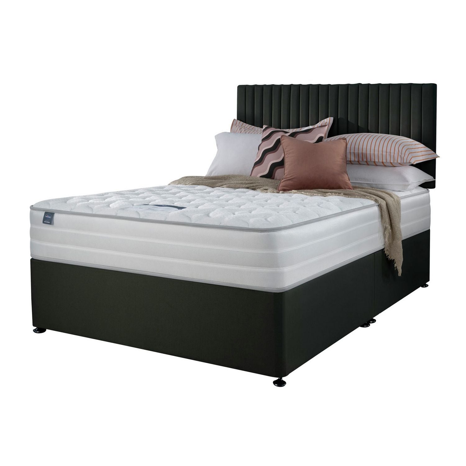 Silentnight Knightly 2000 Pkt Superking Memory 2 Drawer Divan Bed - Charcoal