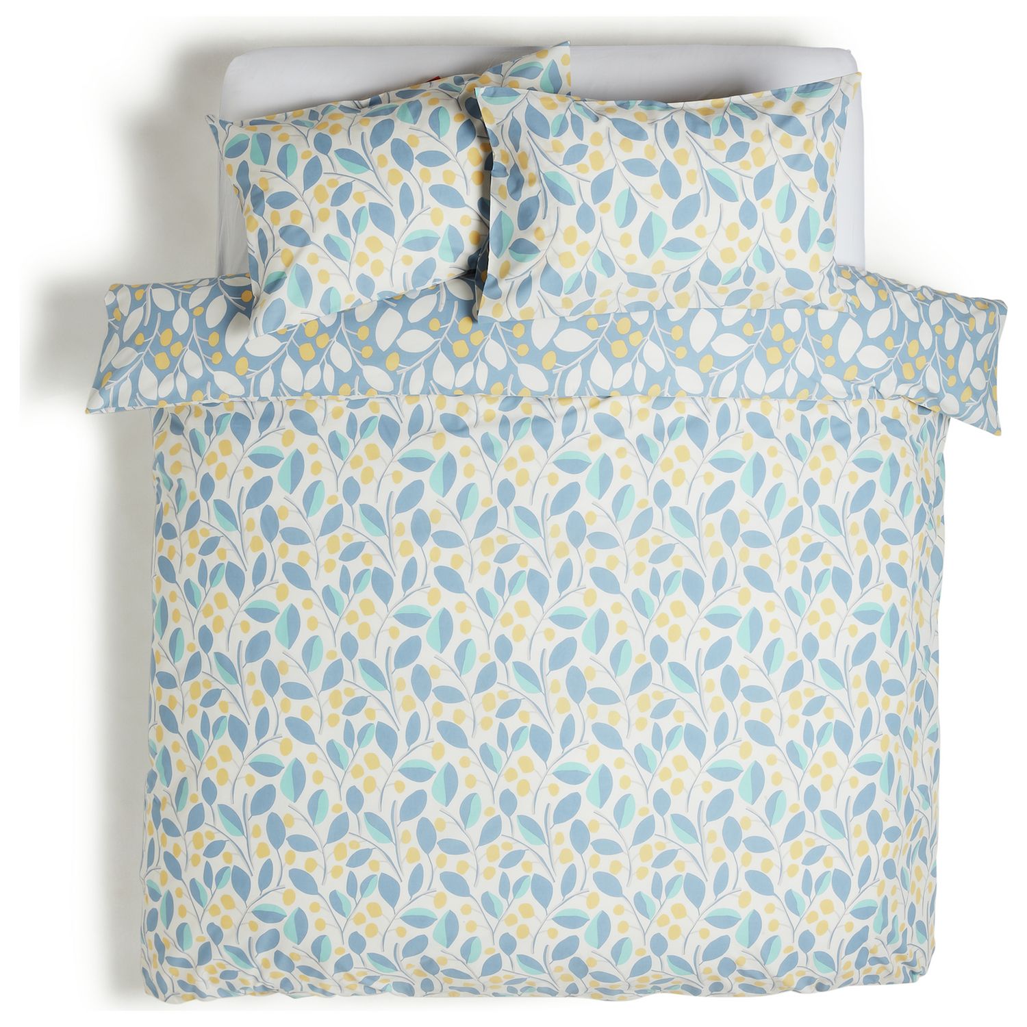 Argos Home Scandi Floral Sky Blue & Yellow Bedding Set-King