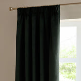 Furn Ultimate Velvet Blackout Pencil Pleat Curtains - Black - 229x183cm