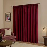 Furn Ultimate Velvet Blackout Pencil Pleat Curtains - Burgundy - 229x183cm
