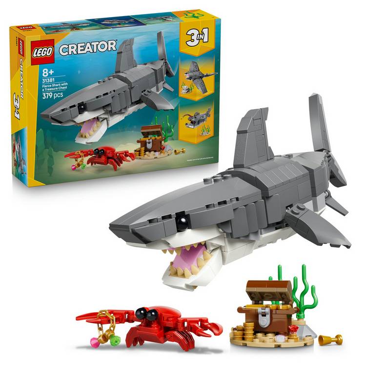 LEGO Creator 3in1 Fierce Shark set 379 pieces, UK version