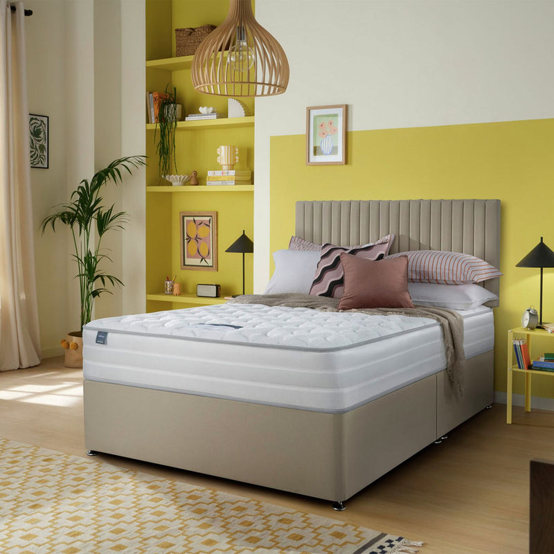 Silentnight Knightly 2000 Ptk Double Memory 4 Drawer Divan Bed - Sandstone