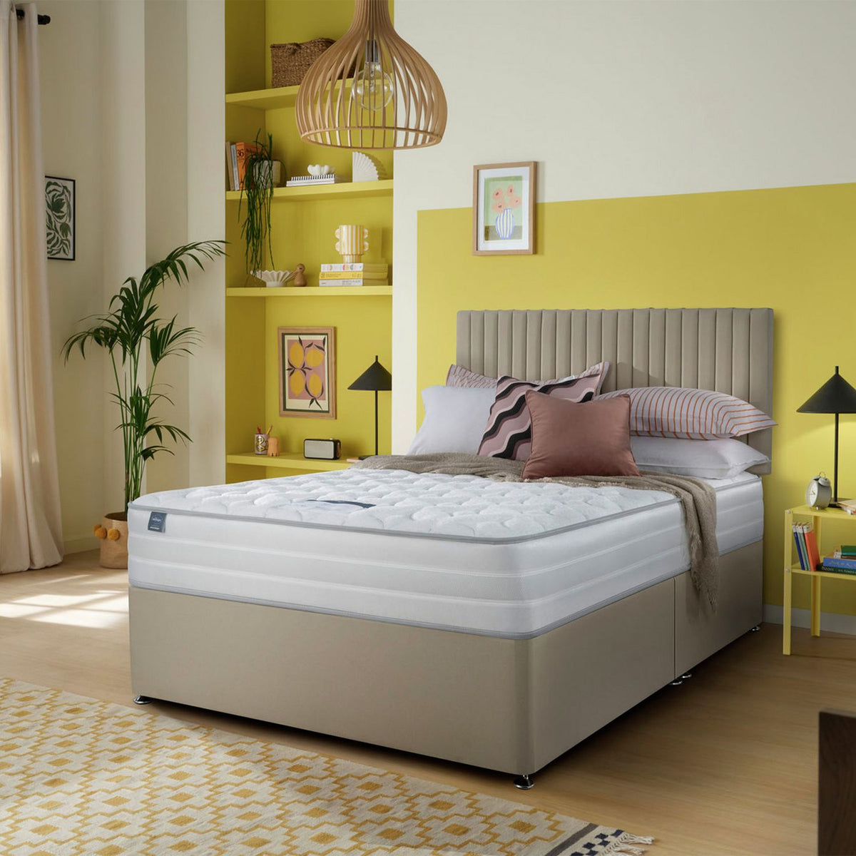 Silentnight Knightly 2000 Ptk Double Memory 4 Drawer Divan Bed - Sandstone