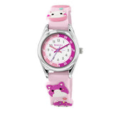 Tikkers kids 3D animal pink silicone strap watch (British brand)