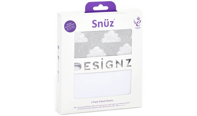 Snuz Baskit Twin Pack Sheets Cloud Nine