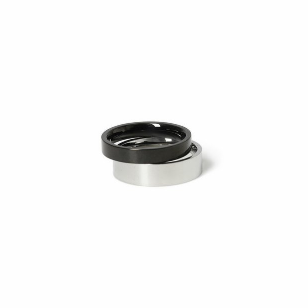 Uncommon Souls stainless steel band rings black silver S/M (British brand)