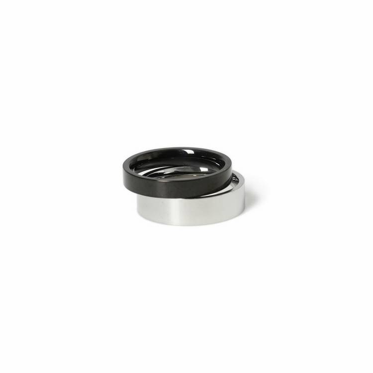 Uncommon Souls stainless steel band rings black silver S/M (British brand)