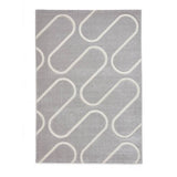 Catherine Lansfield Curve Grey short pile rug 80x150cm, UK version