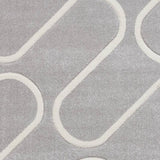 Catherine Lansfield Curve Grey short pile rug 80x150cm, UK version