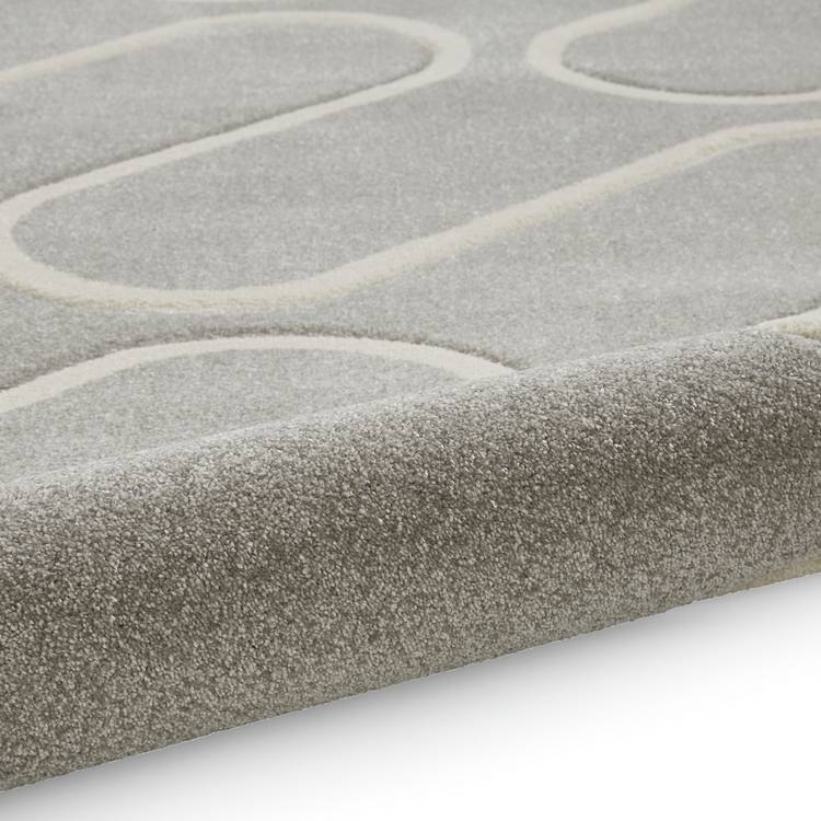 Catherine Lansfield Curve Grey short pile rug 80x150cm, UK version
