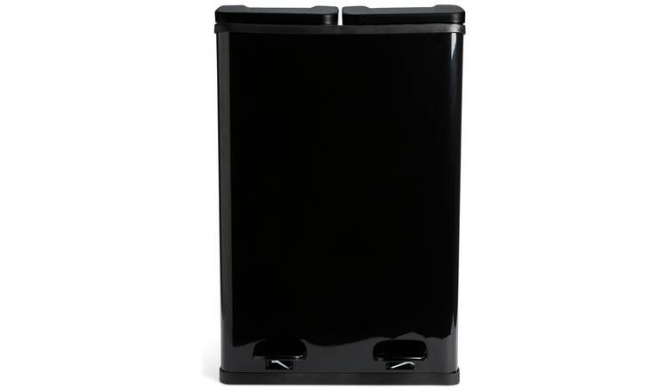 Habitat 60 Litre Twin Compartment Pedal Bin - Black GOODS Argos