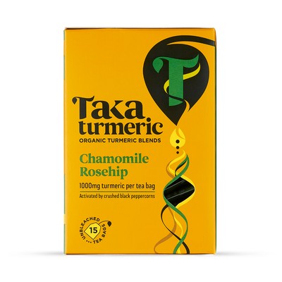 Holland & Barrett Taka Turmeric Organic Chamomile Rosehip Turmeric Tea - 15 Teabags- Buy online at McGrocer