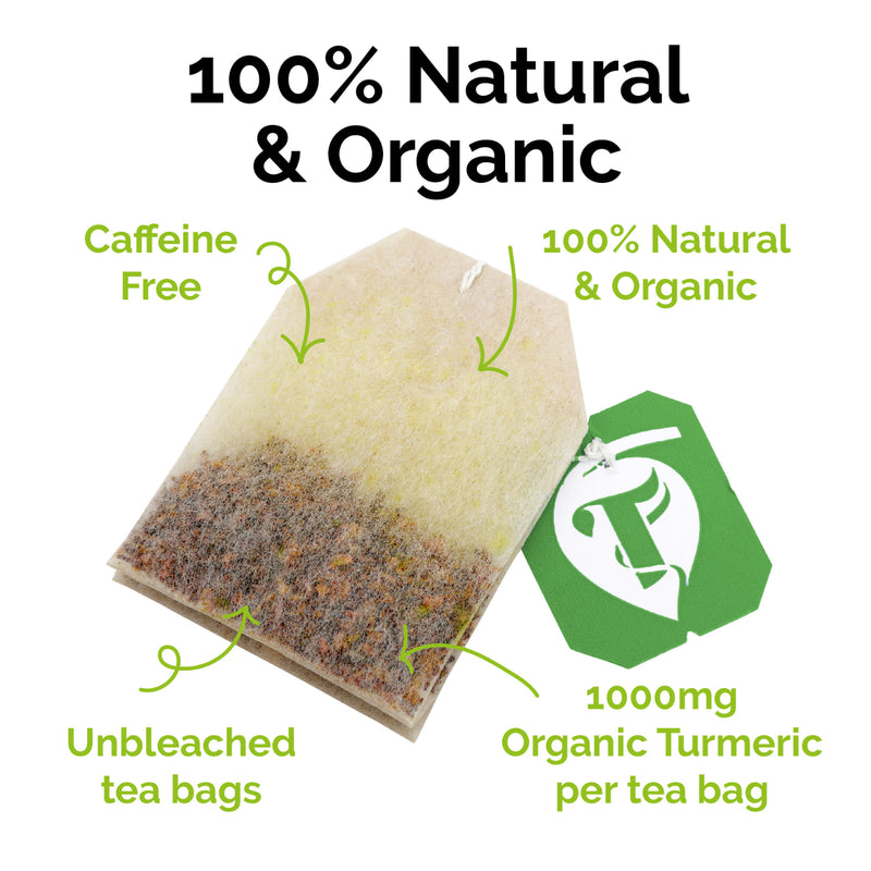 Taka Turmeric chamomile rosehip tea bags 15 pack, imported from the UK