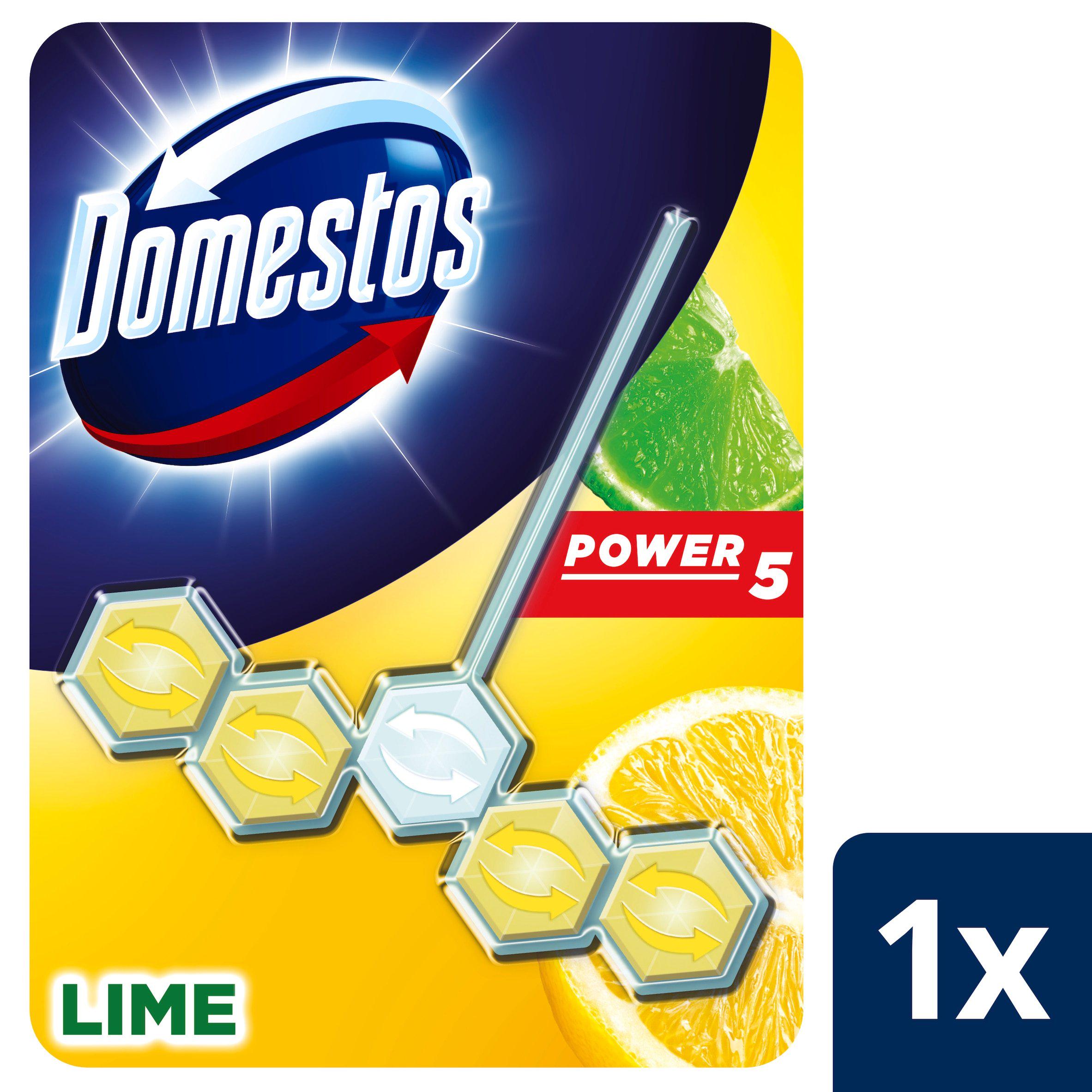 Domestos Power 5 Toilet Rim Block Lime x1 55g GOODS Sainsburys   