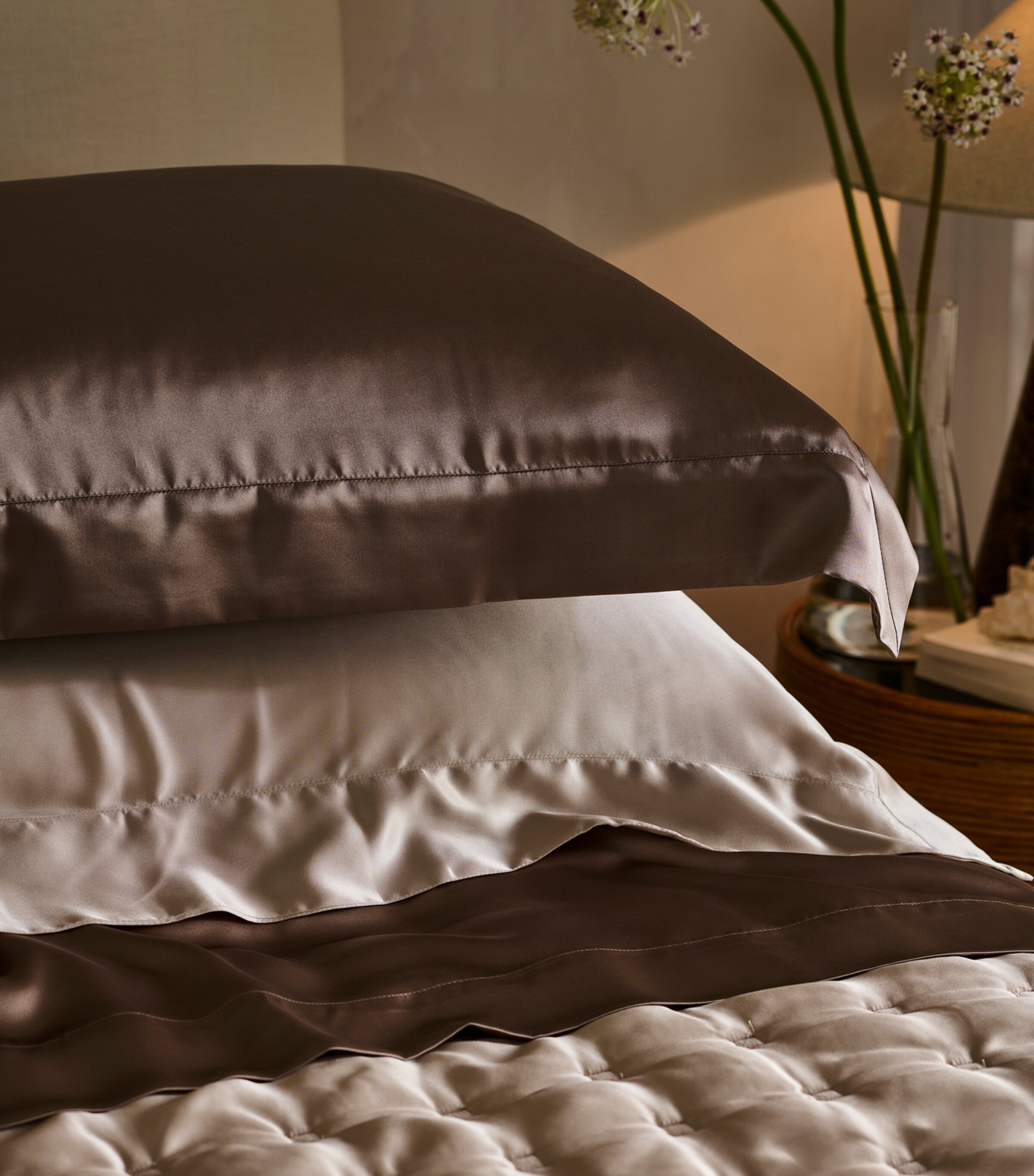 Gingerlily silk Mocha king pillowcase 50cm x 90cm - British product