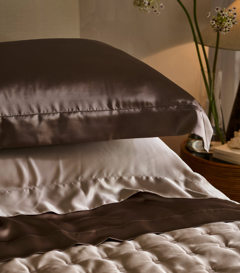 Gingerlily silk Mocha king pillowcase 50cm x 90cm - British product