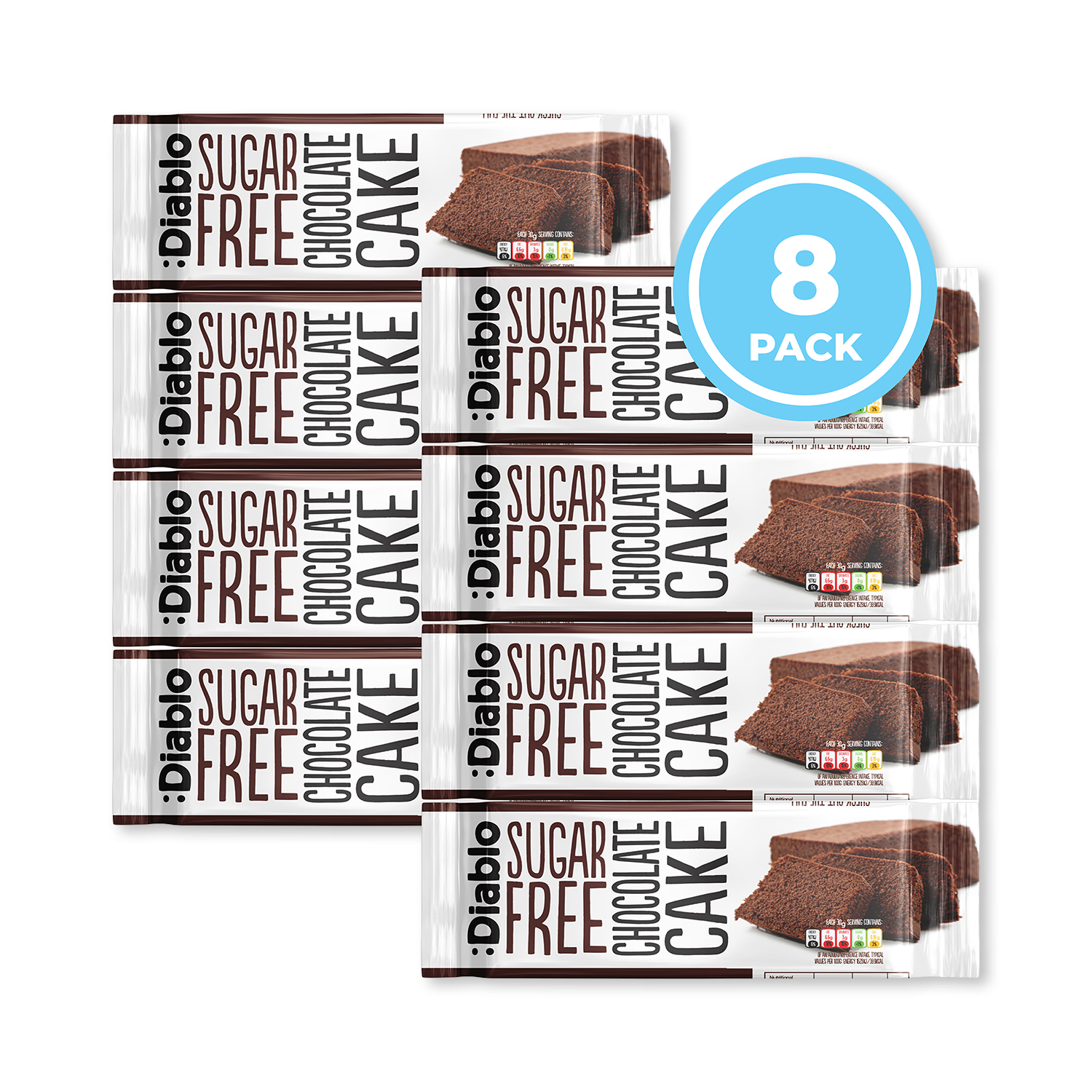 Diablo sugar free chocolate cake 200g pack of 8, UK version