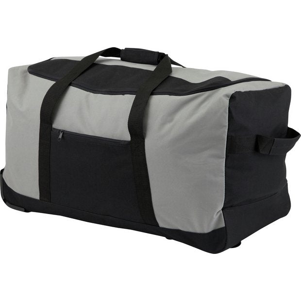 Medium grey wheeled holdall 60L with easy-glide wheels, imported from the UK