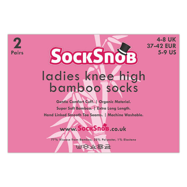 Sock Snob 2 Pairs Ladies Knee High Bamboo Socks 4-7 UK GOODS Superdrug   