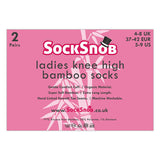 Sock Snob 2 Pairs Ladies Knee High Bamboo Socks 4-7 UK GOODS Superdrug   