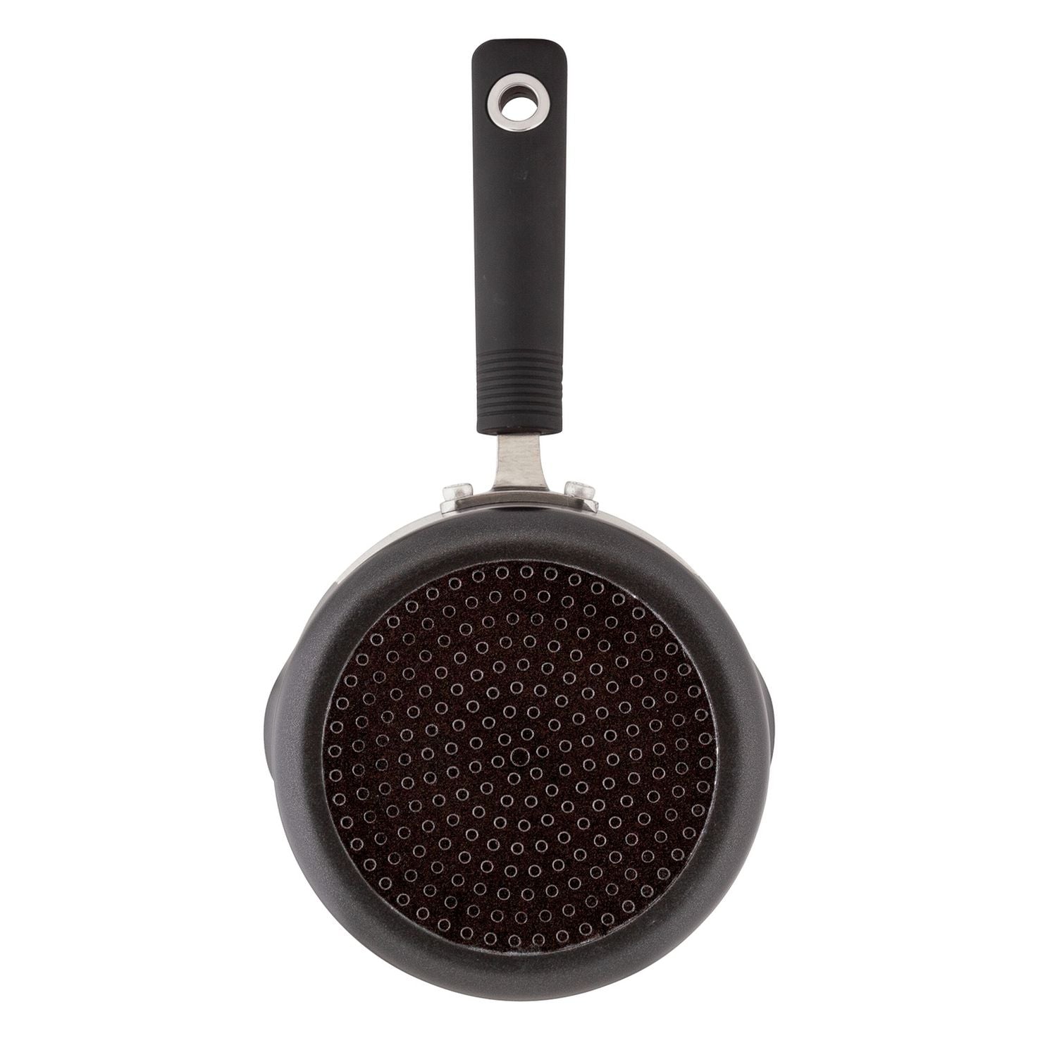 Habitat 18cm aluminium black lidded saucepan (British brand)
