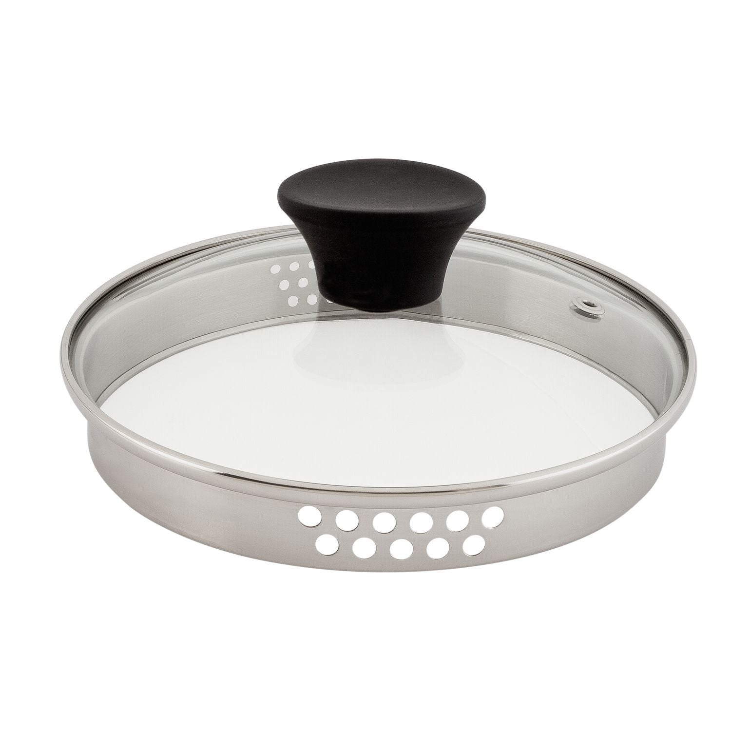 Habitat 18cm aluminium black lidded saucepan (British brand)