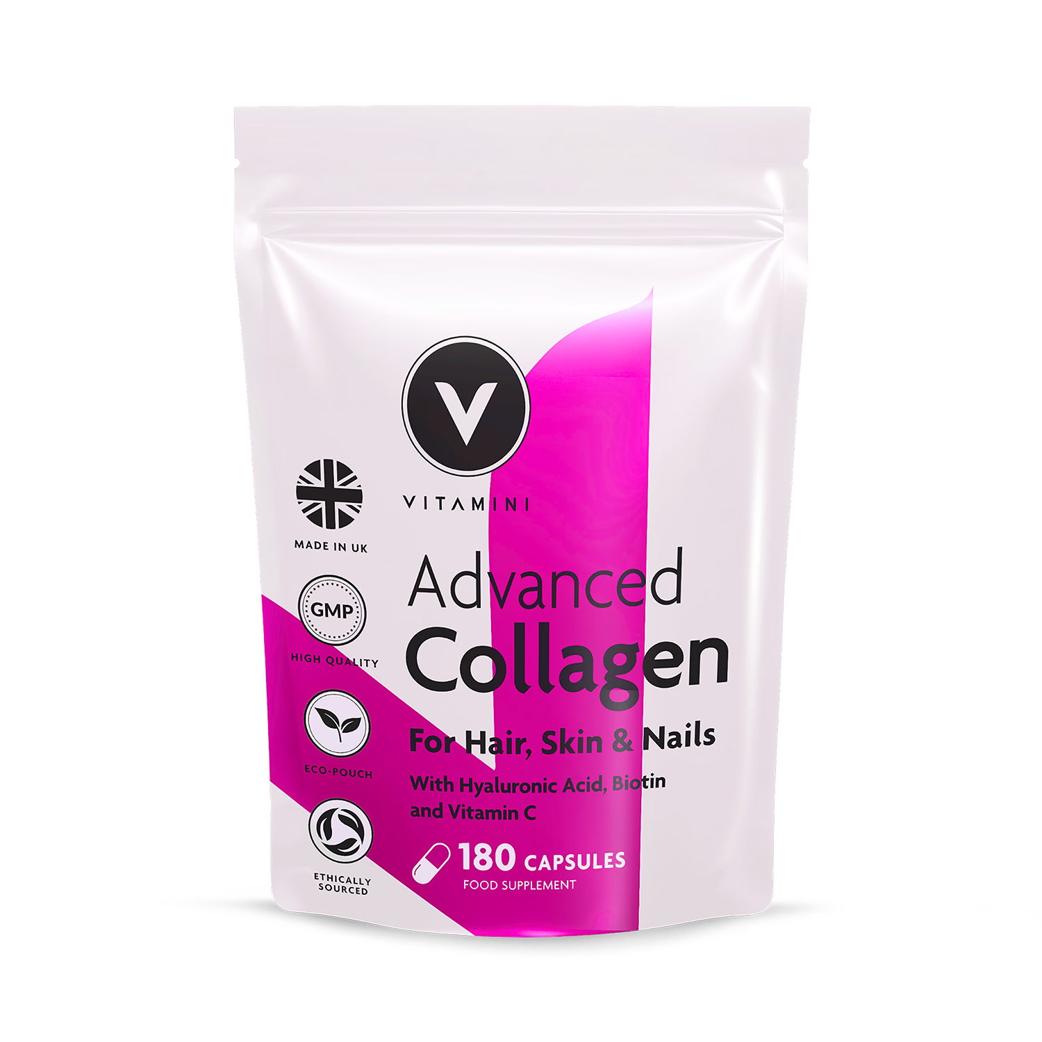 Vitamini marine collagen 180 capsules, imported from the UK