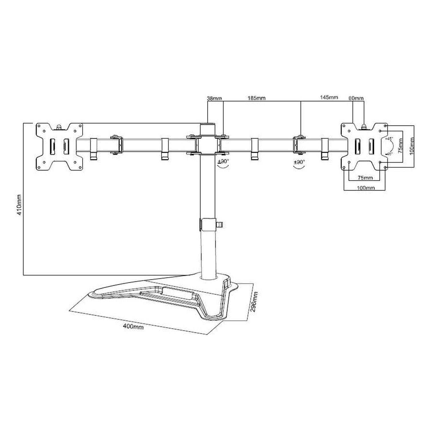 Proper AV dual monitor mount 32 inch, UK version