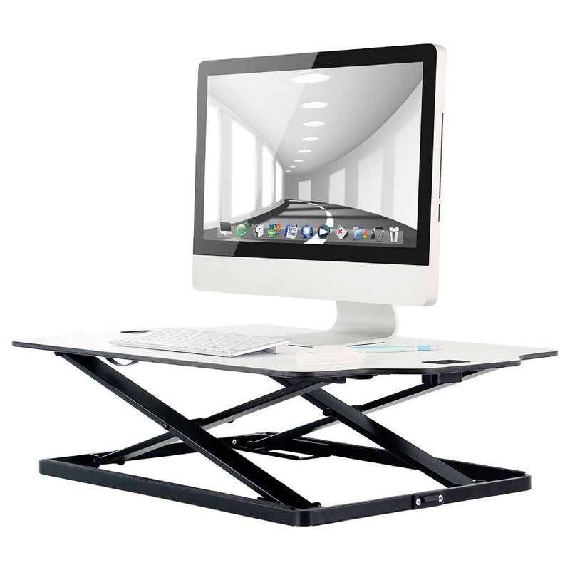 ProperAV stand up desk workstation white, British brand