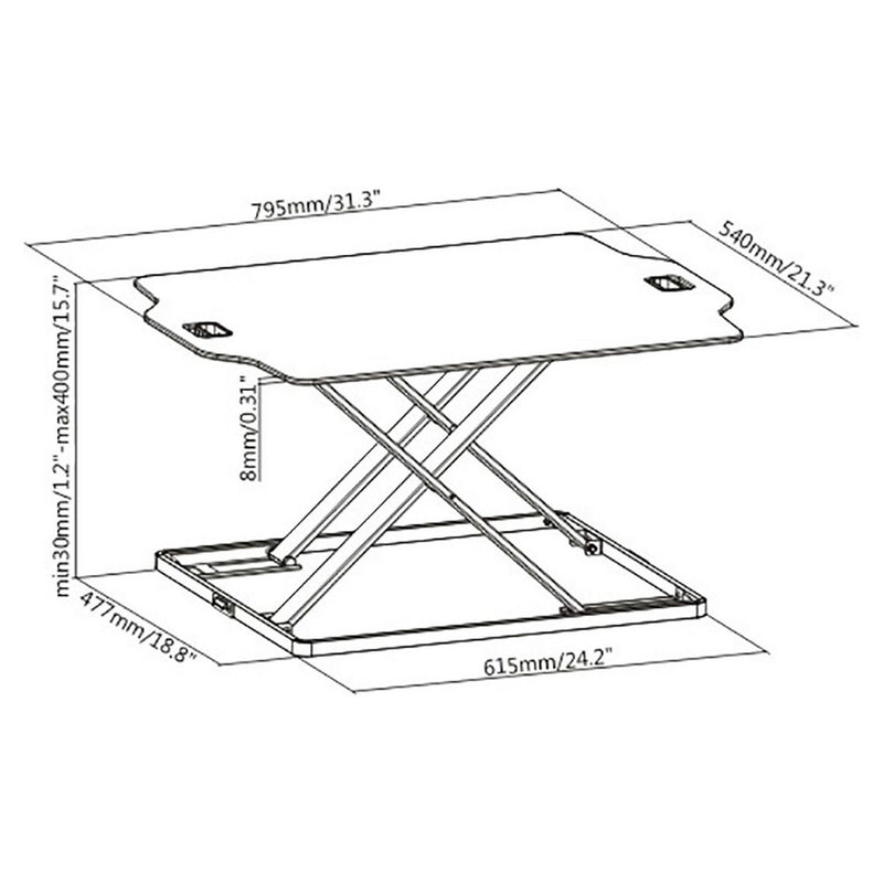 ProperAV stand up desk workstation white, British brand