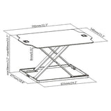 ProperAV stand up desk workstation white, British brand