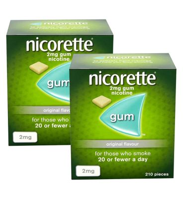 Nicorette 8 Week Bundle: 2 x Nicorette Original 2mg Gum 210s General Health & Remedies Boots   