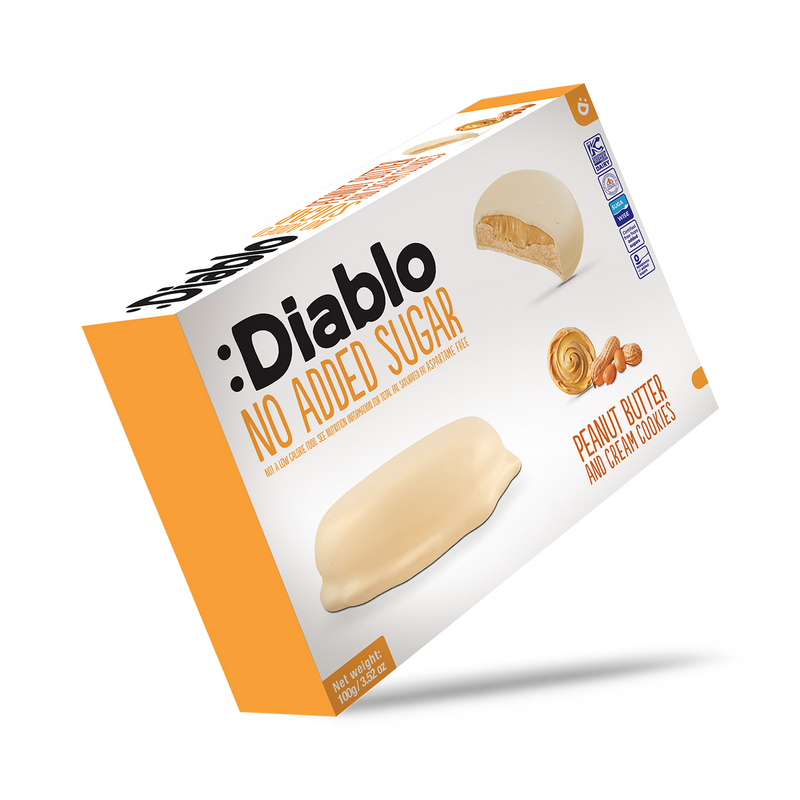 Diablo no added sugar peanut butter cookies 100g (British brand)