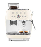 Smeg espresso coffee machine with grinder, retro design - British product