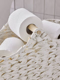 Grey Woven Toilet Roll Slimline Holder and Storage Set