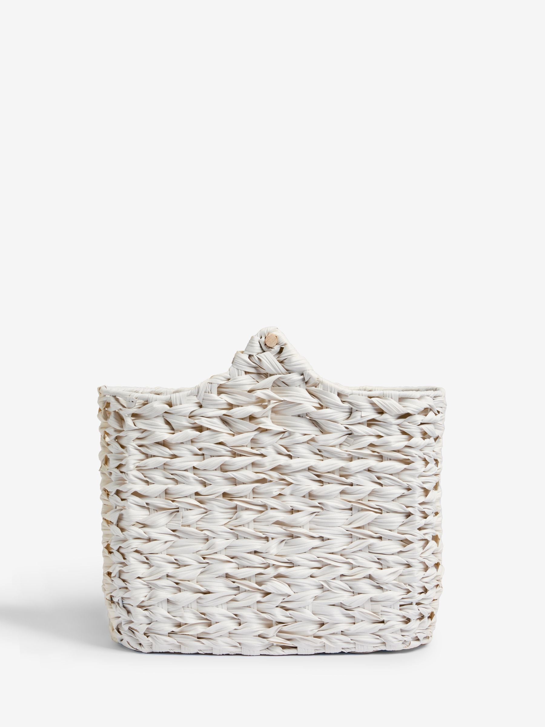 Grey Woven Toilet Roll Slimline Holder and Storage Set