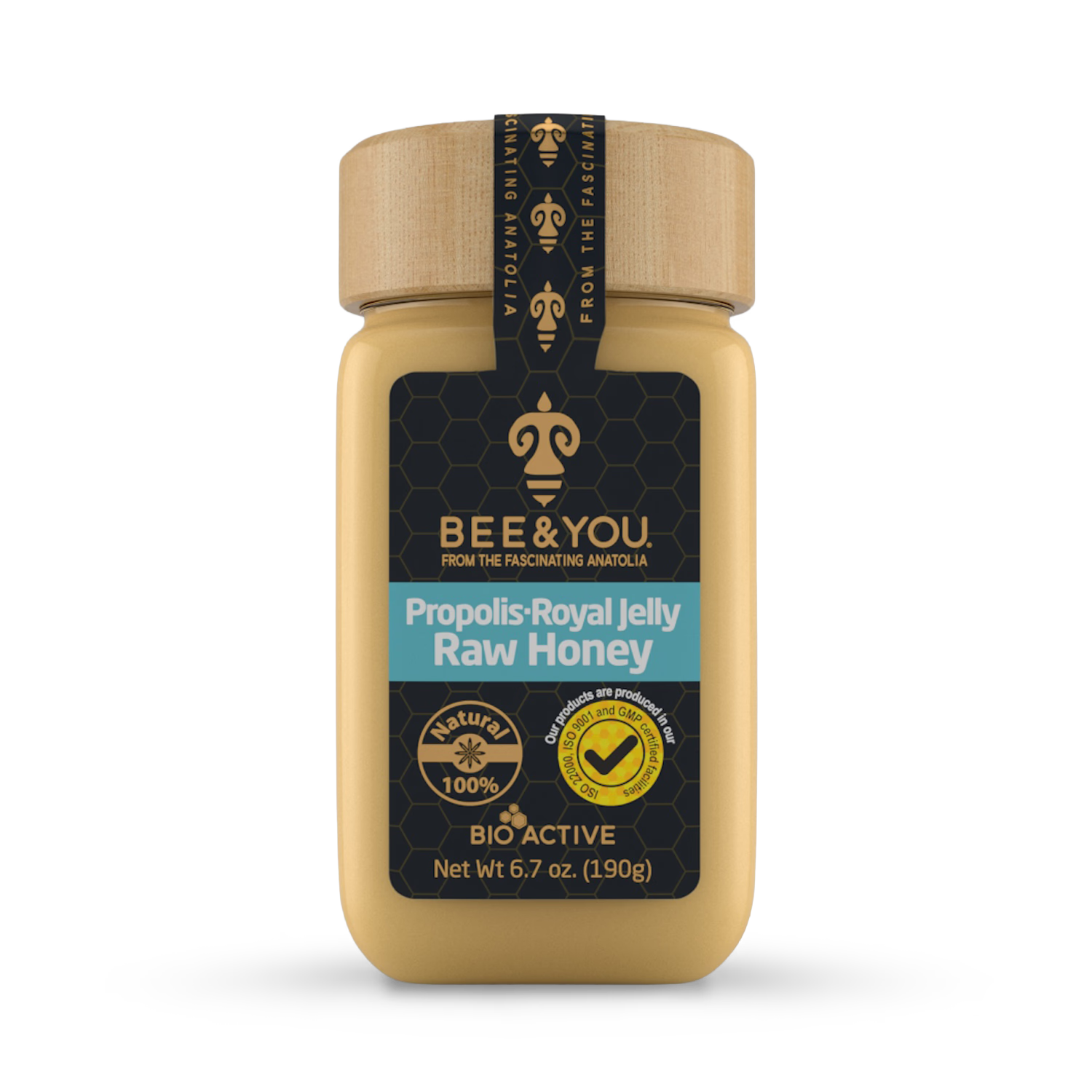 BEE&YOU propolis royal jelly raw honey mix 190g (British brand)