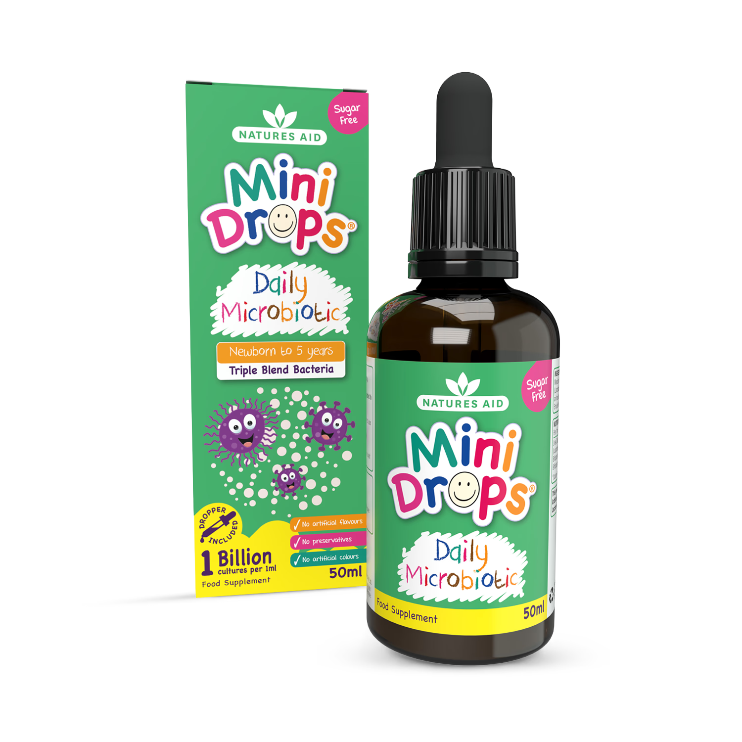 Natures Aid probiotic drops Daily Microbiotic 50ml - British product